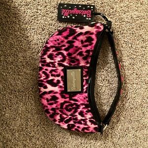 Betseyville Pink Leopard print studded handle hand bag